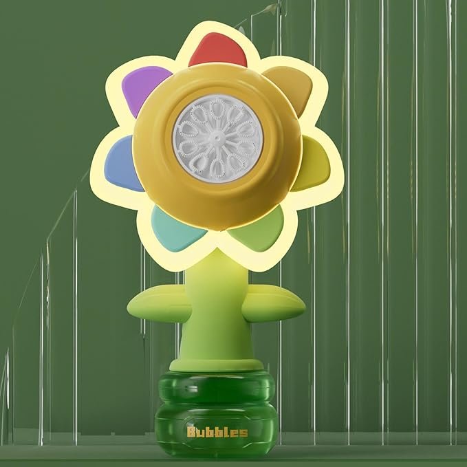Colorful Solar Flower Bubble Machine Toy
