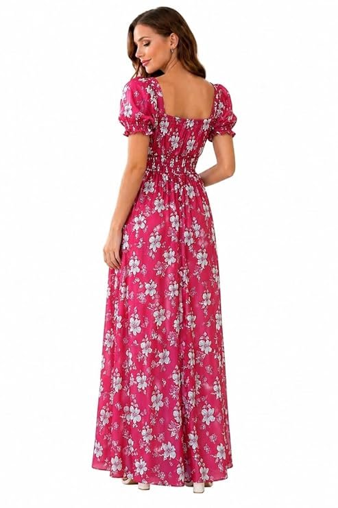 Women’s Pink Floral Maxi Dress | Stylish Casual & Summer Wear Long Dress for Women - Image 2