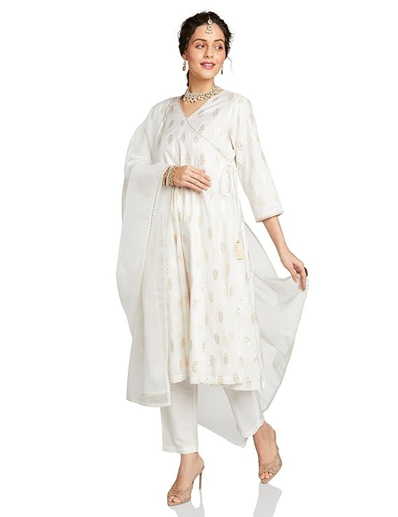 White Embroidered Kurta Pant Set with Dupatta | Elegant Festive & Ethnic Wear for Women